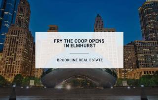 A cityscape with the words, fy the cop opens in elmhurst.